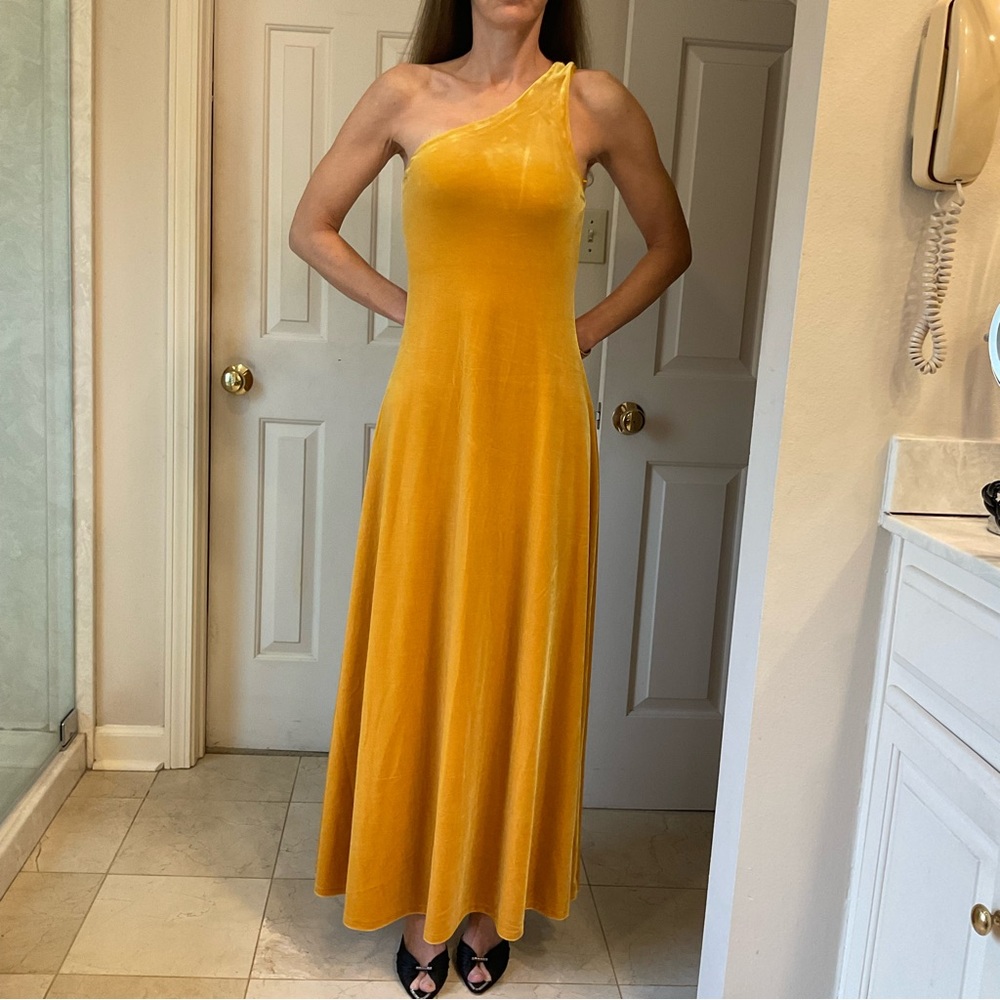 Polo Ralph Lauren One-Shoulder Velvet Stretch Cocktail Dress dress, Sz M - Picture 13 of 16
